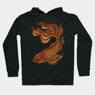 Lined hand drawn betta fish. Hoodie